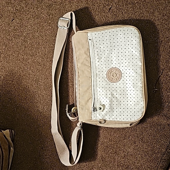 Kipling Handbags - Kipling White and Beige Perforated Crossbody Bag